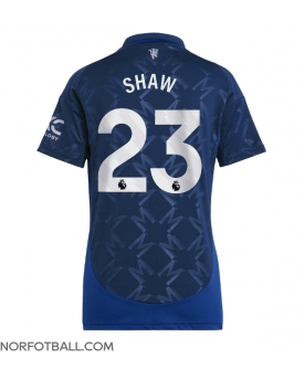 Billige Fotballdrakt Manchester United Luke Shaw #23 Replika Bortedrakt Dame 2024-25 Kortermet